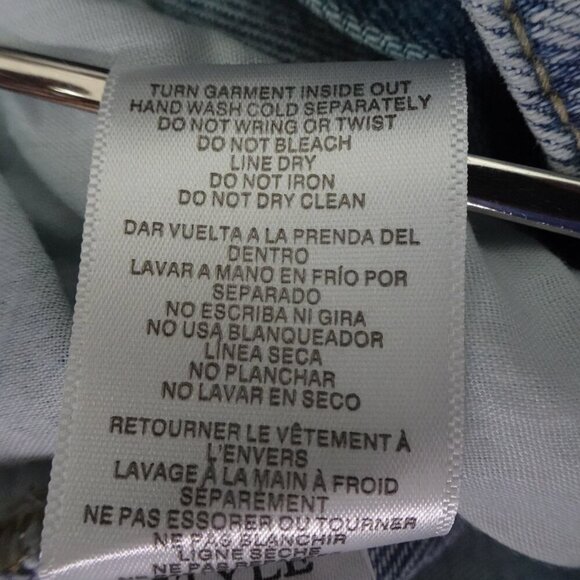 Rhinestone Trim Jeans Simple Society Size 7 Blue Distressed Denim Cropped - Picture 10 of 10